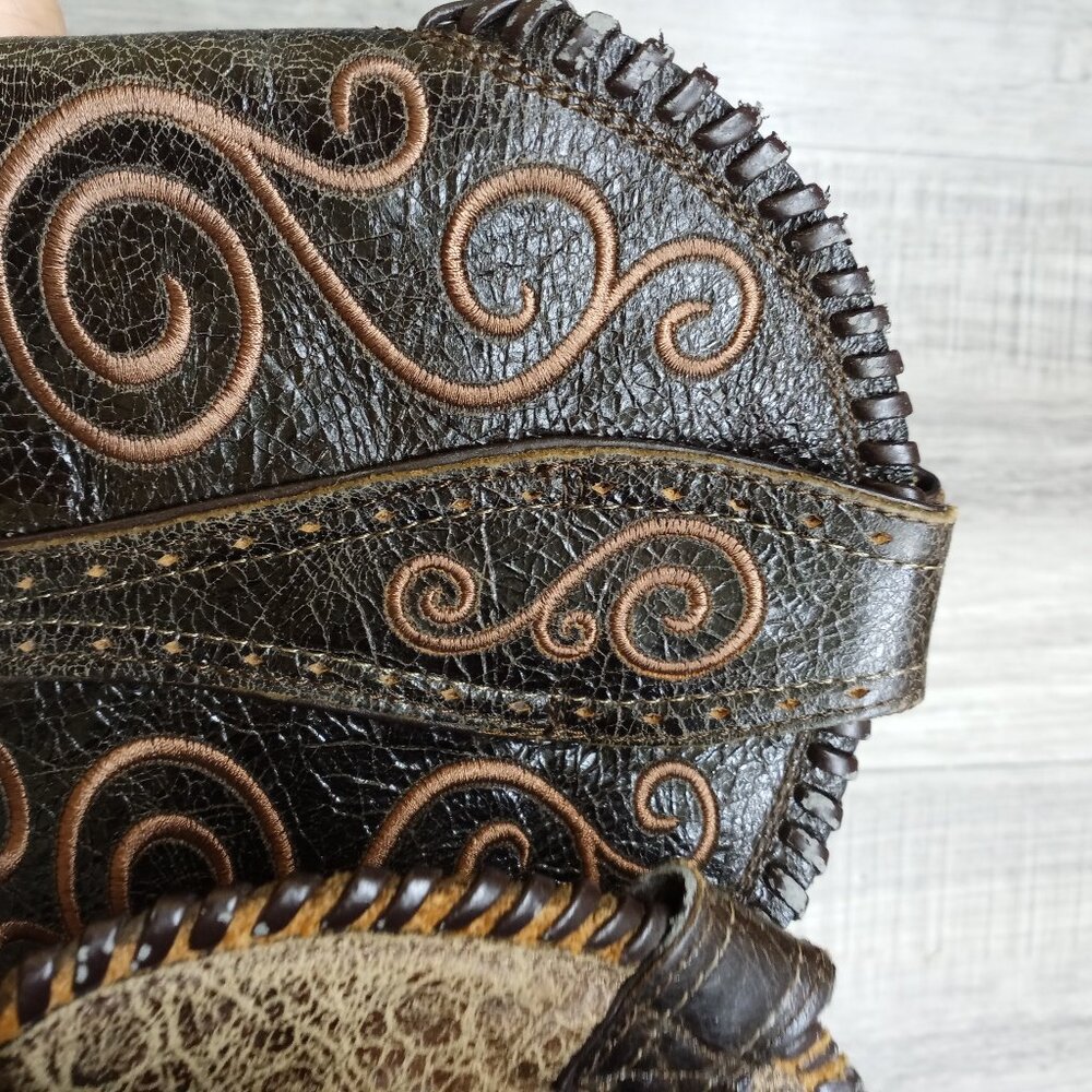 Ariat Dark Brown Leather Heeled Western Boots with Tan Stitching - Picture 15 of 15